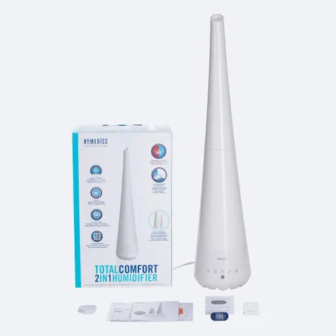 Máy tạo ẩm và khuếch tán tinh dầu HoMedics UHE-WM10 2 trong 1 - Phun sương ấm/lạnh, điều khiển từ xa, bảo vệ sức khỏe, thiết kế hiện đại