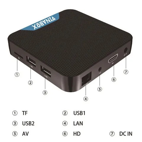 Android TV Box Vinabox A15B - RAM 2GB, ROM 16GB, Hệ điều hành Android 10, Hỗ trợ 4K, Điều khiển giọng nói, Giải trí trực tuyến