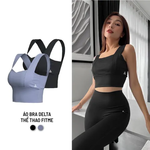 Áo Bra Tập Gym Fitme Delta Thể Thao 2 Lớp Co Giãn 4 Chiều - Thoải Mái Cho Yoga, Aerobic, và Gym Nữ