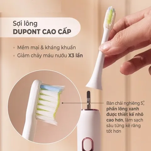 Bàn Chải Điện Halio Sonic SmartClean - Bảo Hành 1 Năm, Công Nghệ Sóng Âm, 4 Chế Độ Làm Sạch, Tiện Dụng Cho Trẻ Em Và Người Lớn