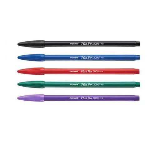 Bộ 5 bút màu Monami Plus Pen 3000 - Bút viết thanh đậm nhiều màu, dụng cụ học tập sáng tạo cho trẻ em