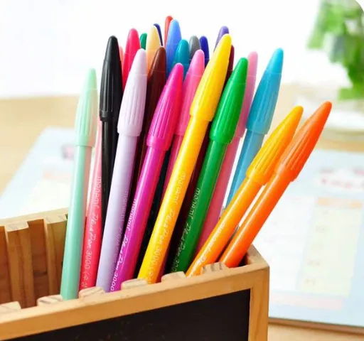 Bộ 5 bút màu Monami Plus Pen 3000 - Bút viết thanh đậm nhiều màu, dụng cụ học tập sáng tạo cho trẻ em