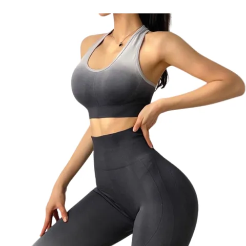 Bộ Quần Áo Tập Gym Yoga Nữ AMIN AM055 - Thời Trang Ombre Co Giãn 4 Chiều, Khả Năng Thấm Hút Mồ Hôi Tốt