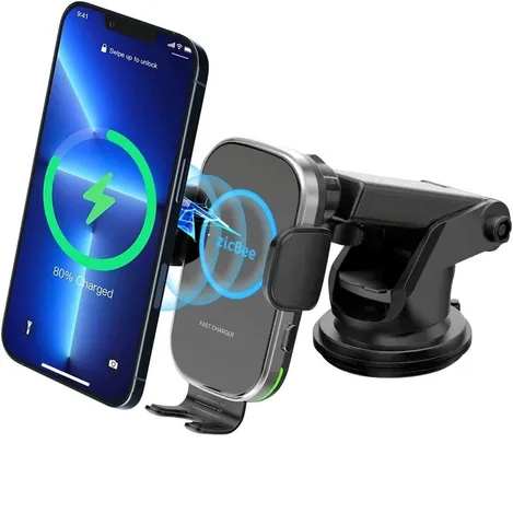 Bộ Sạc Không Dây Trên Ô Tô 15W ZicBee MGA041 - Sạc Nhanh Qi Tương Thích Mọi Điện Thoại, Thiết Kế Thông Minh, Bảo Vệ An Toàn
