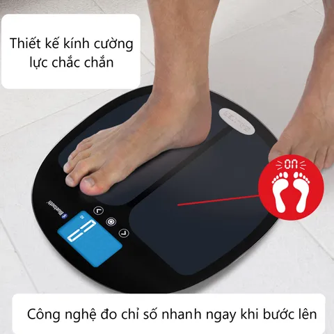 Cân phân tích chỉ số cơ thể Salter 9192BK3R - Kết nối App Bluetooth, 8 thông số, BIA, bảo hành 5 năm - Thiết kế hiện đại cho gia đình bạn