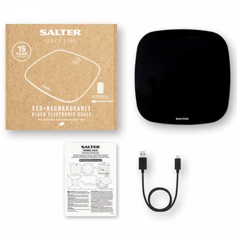 Cân sức khỏe điện tử Eco Salter 9221BK3R - Thiết kế sang trọng, màn LCD dễ đọc, pin sạc tiện lợi cho gia đình