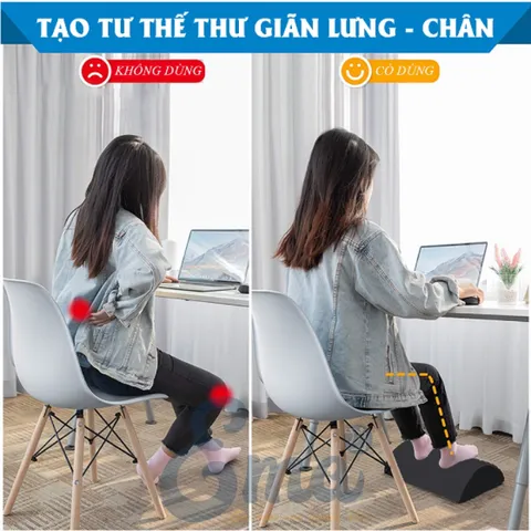 Gối kê chân cao su non Ema cao cấp cho người giãn tĩnh mạch - Hỗ trợ giảm tê mỏi, thoải mái khi ngồi làm việc văn phòng