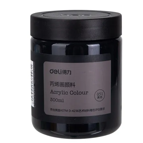 Màu Acrylic 3D Deli 73875 - Màu Vẽ Vải, Giày Đa Chất Liệu, Độ Che Phủ Cao, An Toàn, Không Độc Hại, Hũ 300ml