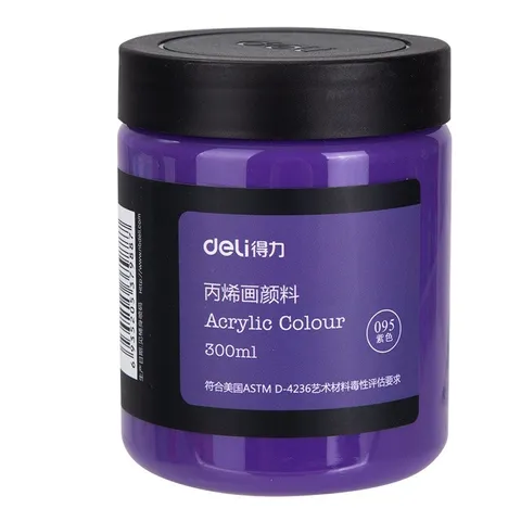 Màu Acrylic 3D Deli 73875 - Màu Vẽ Vải, Giày Đa Chất Liệu, Độ Che Phủ Cao, An Toàn, Không Độc Hại, Hũ 300ml