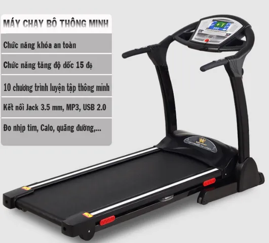 Máy Chạy Bộ Điện KingSport BK-2015 3.0HP - 10 Chương Trình Tập Thể Dục Thông Minh, Khung Thép Chắc Chắn, Thiết Kế Hiện Đại, Tối Ưu Cho Người Tập