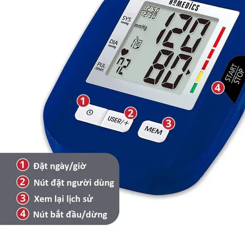 Máy Đo Huyết Áp Bắp Tay HoMedics BPA-0200 - Công Nghệ Smart Measure, Lưu Trữ 120 Kết Quả, Đo Nhanh Chính Xác, Dễ Dàng Sử Dụng