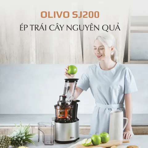 Máy Ép Chậm Olivo SJ200 - Tốc Độ Chỉ 39 Vòng/Phút, Giữ Nguyên Vitamin, Dưỡng Chất Trong Nước Ép Trái Cây Tự Nhiên