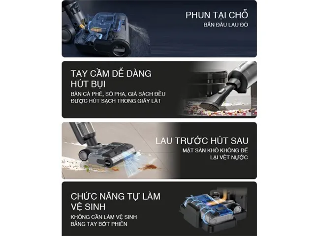 Máy hút bụi khô ướt không dây Tiross TS9307 - Dọn dẹp hiệu quả mọi vết bẩn cứng đầu trong gia đình, thiết kế thông minh, tiện lợi.