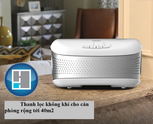 Máy Lọc Không Khí 3 Tốc Độ Gió TotalClean HoMedics AP-DT10WT - Bộ Lọc HEPA & Carbon, Phù Hợp Cho Phòng Dưới 40m2, Sức Khỏe Tối Ưu