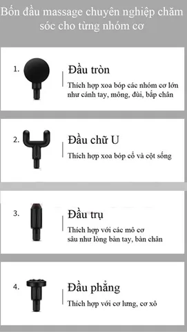 Máy Massage Vai Gáy Cầm Tay CTFAST-720 - Thiết Bị Massage Mini 6 Cấp Độ Giảm Đau, Kèm 4 Đầu Massage Chuyên Dụng