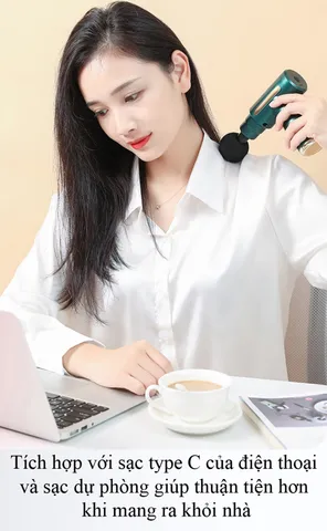 Máy Massage Vai Gáy Cầm Tay CTFAST-720 - Thiết Bị Massage Mini 6 Cấp Độ Giảm Đau, Kèm 4 Đầu Massage Chuyên Dụng
