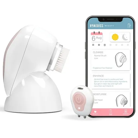 Máy Rửa Mặt HoMedics FAC-700 - Công Nghệ Siêu Âm 3D Phân Tích Da - Làm Sạch Sâu, Massage, Chuyên Nghiệp Như Spa