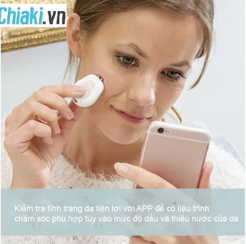 Máy Rửa Mặt HoMedics FAC-700 - Công Nghệ Siêu Âm 3D Phân Tích Da - Làm Sạch Sâu, Massage, Chuyên Nghiệp Như Spa