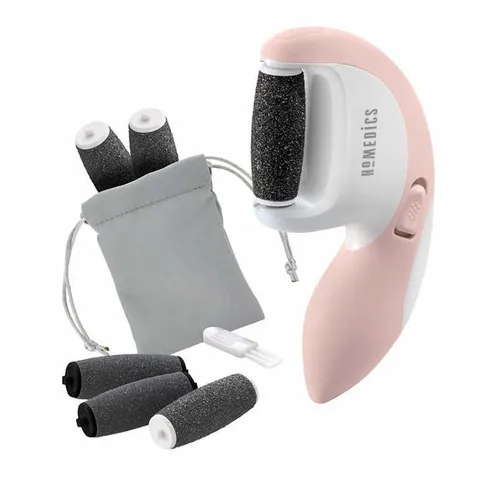 Máy Tẩy Da Chết Gót Chân HoMedics PED-1301 - Thiết Bị Chăm Sóc Da Chân Tạo Mềm Mại, Hiệu Quả với 6 Đầu Mài Thay Thế