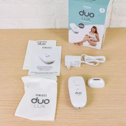 Máy Triệt Lông HoMedics Duo Lux IPL-HH390 - Công Nghệ IPL & AFT, Cảm Biến Màu Da, Hiệu Quả Tại Nhà, Bảo Hành 2 Năm