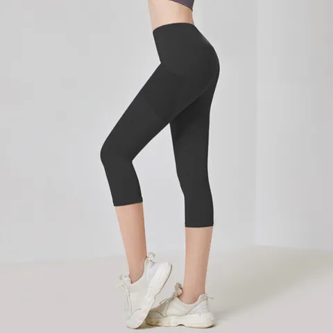 Quần Lửng Tập Gym Nữ Cạp Cao Có Túi Đựng Điện Thoại GP104 - Đồ Tập Yoga, Zumba, Aerobic Thời Trang, Chất Liệu Cao Cấp