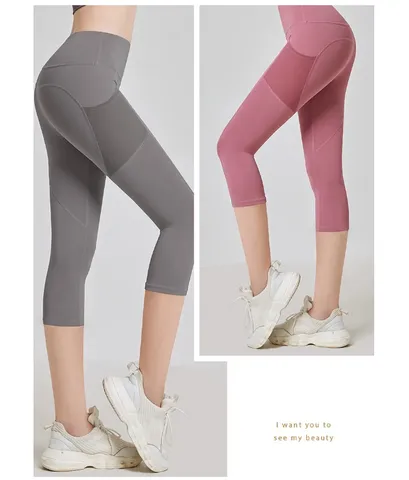 Quần Lửng Tập Gym Nữ Cạp Cao Có Túi Đựng Điện Thoại GP104 - Đồ Tập Yoga, Zumba, Aerobic Thời Trang, Chất Liệu Cao Cấp