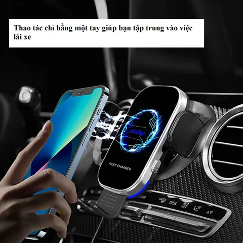 Bộ Sạc Không Dây Trên Ô Tô 15W ZicBee MGA041 - Sạc Nhanh Qi Tương Thích Mọi Điện Thoại, Thiết Kế Thông Minh, Bảo Vệ An Toàn