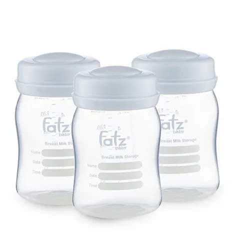 Set 3 Bình Trữ Sữa Cổ Rộng 150ml Fatz FB0120 - Nhựa PP Không Chứa BPA, Tiện Lợi Cho Mẹ Và Bé, Dễ Dàng Vệ Sinh
