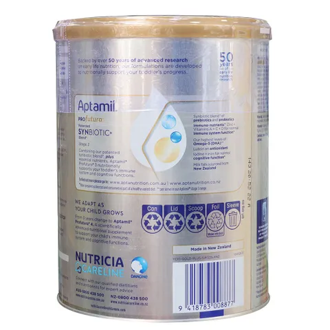 Sữa Aptamil Úc số 3 (900g) cho bé 1-3 tuổi - Hỗ trợ phát triển chiều cao, trí não và tiêu hóa với men vi sinh Probiotic