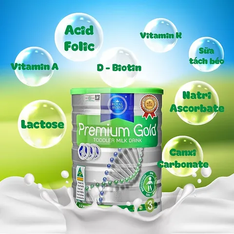 Sữa Bột Hoàng Gia Premium Gold Số 3 - Dinh Dưỡng Hoàn Thiện Cho Trẻ Từ 1-3 Tuổi, Hỗ Trợ Phát Triển Chiều Cao và Trí Não