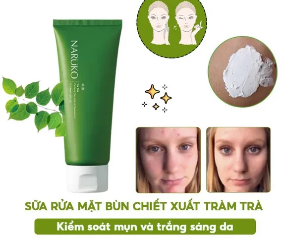 Sữa Rửa Mặt Tràm Trà Naruko Tea Tree Purifying Clay Mask - Kiểm Soát Dầu, Ngăn Ngừa Mụn, Dưỡng Sáng Da 120g