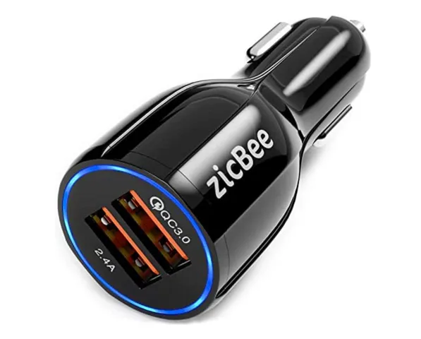 Tẩu Sạc Ô Tô ZicBee MGA014 5.4A/30W - Sạc Nhanh Quick Charge 3.0 2 Cổng USB-A Tương Thích iPhone, Samsung, Android