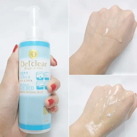 Tẩy Da Chết Detclear Bright & Peel Nhật Bản - Gel Tẩy Da Mặt Sáng Da Mờ Thâm, Chứa AHA & BHA, Phù Hợp Cho Da Nhạy Cảm 180ml