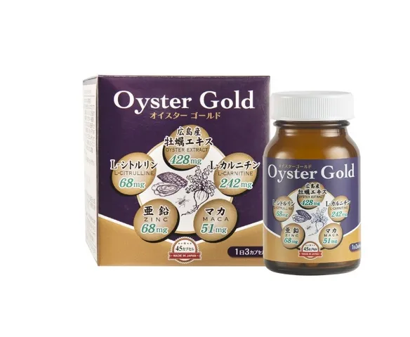 Tinh Chất Hàu Tươi Oyster Gold - Viên Uống Bổ Sung Sinh Lực Nam Giới, Hỗ Trợ Sức Khỏe và Khả Năng Sinh Sản, Hộp 45 Viên Nhật Bản