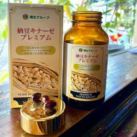Viên Uống Hoạt Huyết Natto Kinaze Premium 20.000 FU - Hỗ Trợ Tuần Hoàn, Tăng Cường Trí Nhớ, Giảm Đau Đầu, 180 Viên