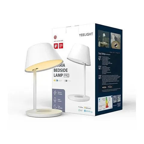 Đèn Ngủ Thông Minh Yeelight Staria Bedside Lamp Pro YLCT03YL - Điều Khiển Bằng Giọng Nói, Sạc Không Dây, Thiết Kế Cổ Điển, Tương Thích Apple HomeKit