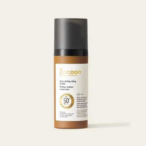 Kem Chống Nắng Cocoon Bí Đao SPF 50 PA++++ - Bảo Vệ Da Quang Phổ Rộng Với Chiết Xuất Thiên Nhiên & An Toàn Cho Da
