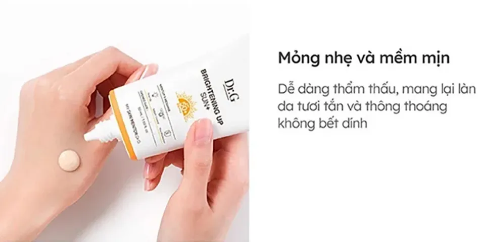 Kem Chống Nắng Kiềm Dầu Nâng Tông Dr.G Brightening Up Sun+ SPF50+ PA+++ 50ml - Chống Nắng Tốt, Dưỡng Da Mịn Mượt, Không Nhờn Dính
