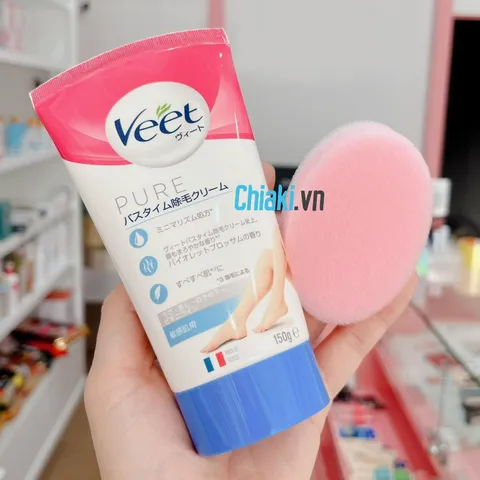 Kem Tẩy Lông Veet Pure Nhật Bản Cho Da Nhạy Cảm - Làm Sạch Lông Dịu Nhẹ, Chăm Sóc Da Mềm Mại, 150g