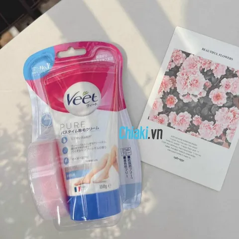 Kem Tẩy Lông Veet Pure Nhật Bản Cho Da Nhạy Cảm - Làm Sạch Lông Dịu Nhẹ, Chăm Sóc Da Mềm Mại, 150g