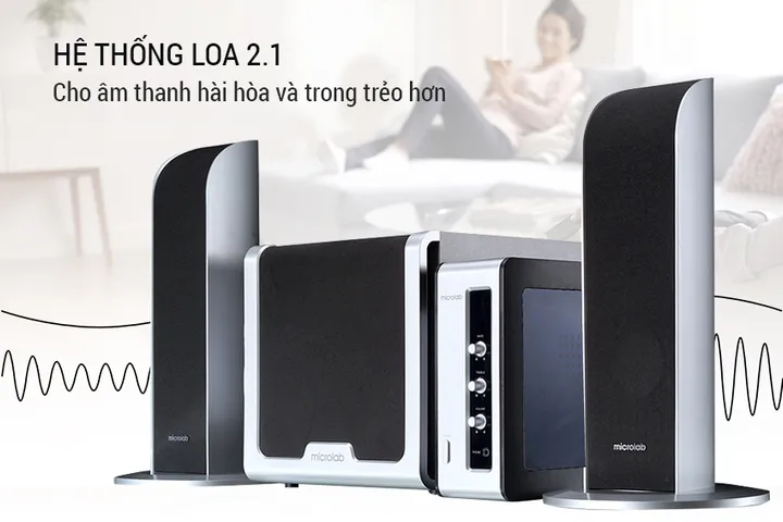 Loa Bluetooth Microlab FC361BT 2.1 - Hệ thống 60W với Bass 5.25, Âm thanh Trong trẻo, Kết nối Bluetooth tiện lợi
