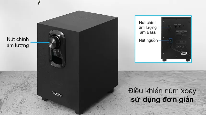 Loa Máy Tính Để Bàn Microlab M108 - Hệ Thống Âm Thanh 2.1, Công Suất 11W, Kết Nối Jack 3.5mm, Âm Thanh Rõ Ràng, Sống Động
