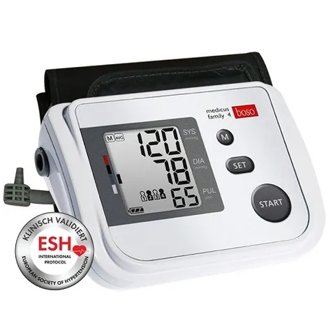 Máy đo huyết áp bắp tay tự động Boso Medicus Family 4 - Độ chính xác 99%, 60 bộ nhớ cho 4 người, màn hình LCD dễ đọc