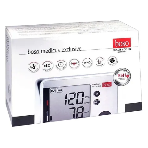 Máy Đo Huyết Áp Điện Tử Boso Medicus Exclusive - Thiết Bị Đo Tự Động Chính Xác, Cảnh Báo Sớm Huyết Áp và Nhịp Tim, Dễ Sử Dụng Tại Nhà