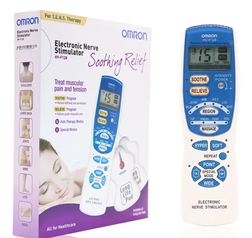 Máy massage xung điện Omron HV-F128 - Thiết bị massage trị liệu đa chức năng, nhỏ gọn dễ mang theo, hỗ trợ giảm căng thẳng, đau nhức cơ thể