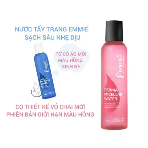Nước Tẩy Trang Sạch Sâu Emmié Derma Micellar Water 250ml - Làm Sạch Tối Ưu, Không Cay Mắt, Không Đắng Miệng, An Toàn Cho Da