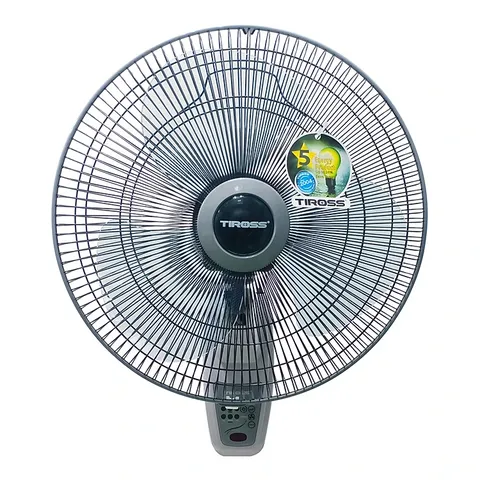 Quạt treo tường Tiross TS9186 với điều khiển từ xa - Thiết kế tiết kiệm không gian, chức năng hẹn giờ, 3 tốc độ gió mạnh mẽ