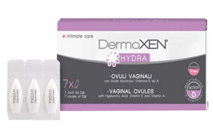 Viên đặt phụ khoa DermoXEN Hydra của Ý - Giải pháp giảm khô hạn, ngứa rát với vitamin E, hỗ trợ nữ giới khỏe mạnh