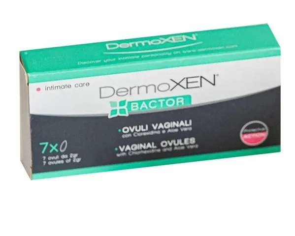Viên Đặt Vùng Kín Dermoxen Bactor cho Phụ Nữ - Hỗ Trợ Tái Tạo Niêm Mạc, Giảm Ngứa, Làm Mềm Cô Bé 7 Viên