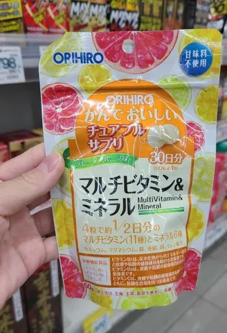 Viên Nhai Bổ Sung Vitamin và Khoáng Chất Orihiro Nhật Bản - 120 Viên Multivitamin Hỗ Trợ Sức Khỏe Toàn Diện